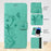 For Samsung Galaxy S25 Ultra PU Leather Cases Flower Pattern Wallet Stand Phone Cover with Strap - Green - 4