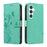 For Samsung Galaxy S24 / Galaxy S25 PU Leather Cases Flower Pattern Wallet Stand Phone Cover with Strap - Green - 1