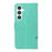 For Samsung Galaxy S24 / Galaxy S25 PU Leather Cases Flower Pattern Wallet Stand Phone Cover with Strap - Green - 6