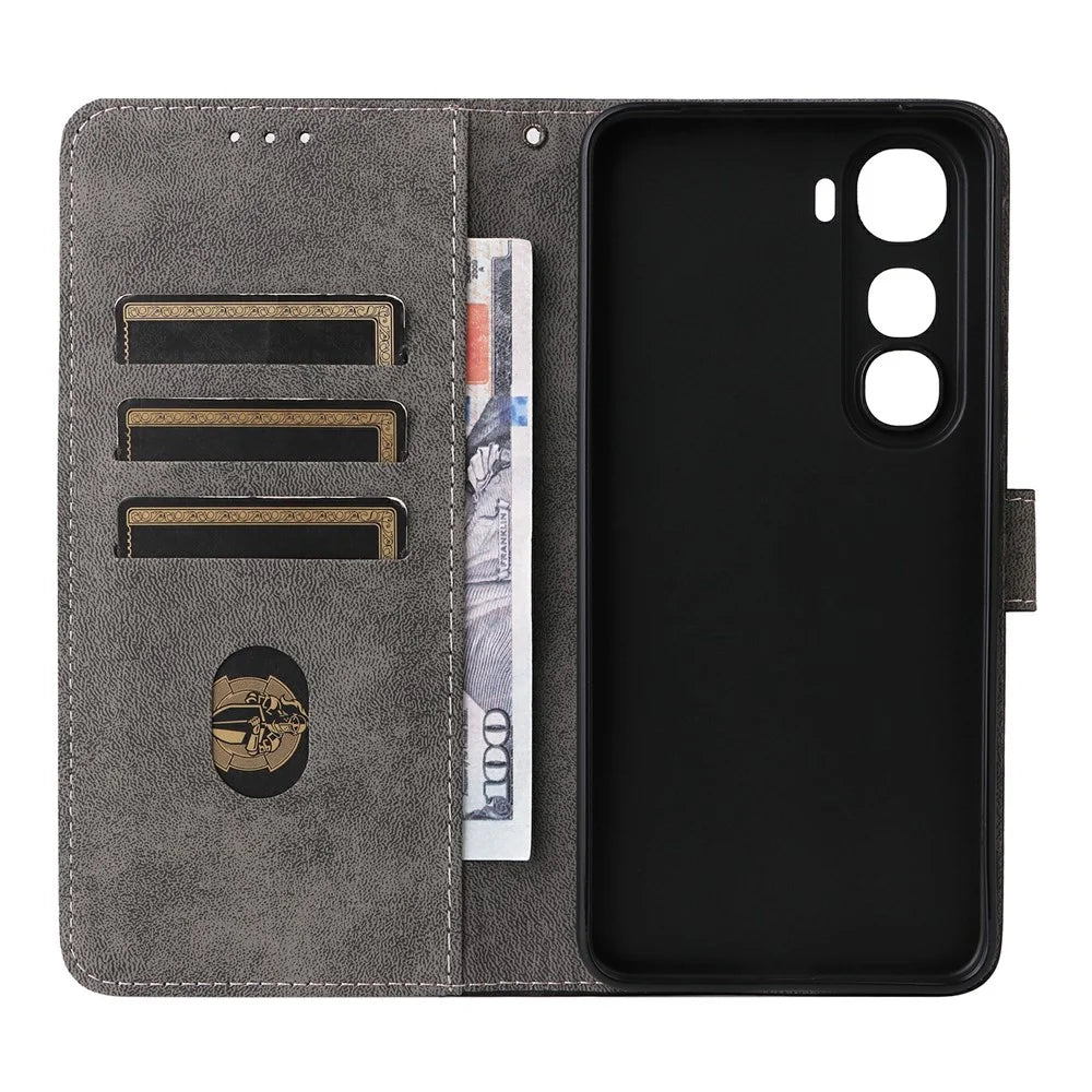 For vivo Y400 5G / 4G Case Wallet RFID Blocking PU Leather Phone Cover Stand with Strap - Black - 3