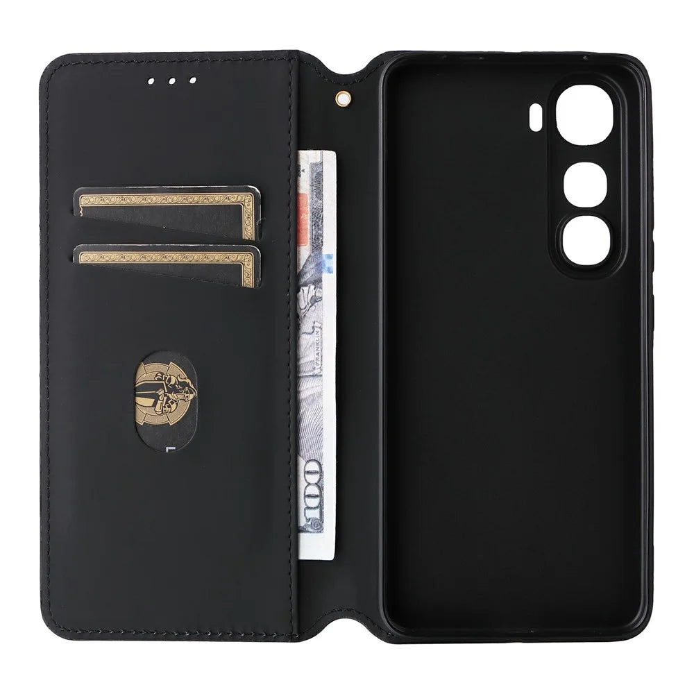 For vivo Y400 5G  /  4G Case Wallet Rhombus Imprinted Leather Phone Cover - Silver - 3