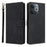 Wallet Case for Realme Note 70T 4G / Note 70 4G / Narzo 80 Lite 4G / Realme C71 4G (India) RFID Blocking PU Leather Phone Cover Stand with Strap - Black - 1