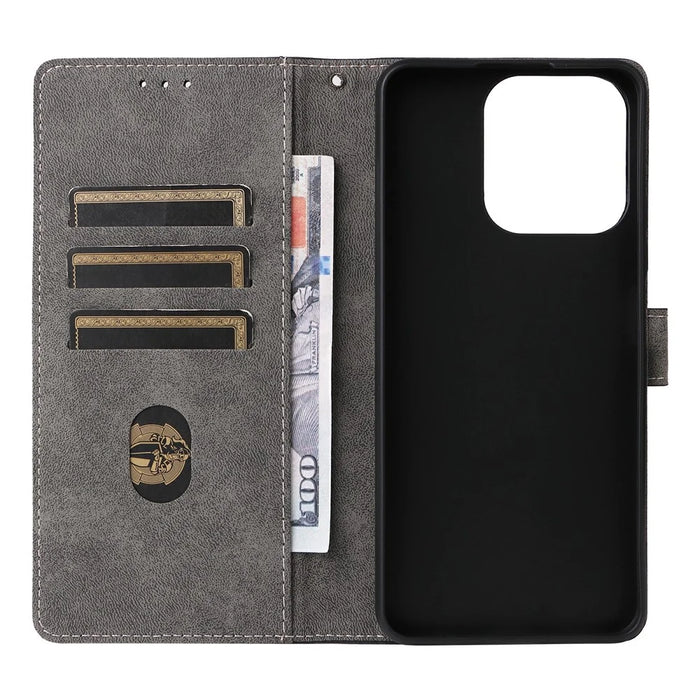 Wallet Case for Realme Note 70T 4G / Note 70 4G / Narzo 80 Lite 4G / Realme C71 4G (India) RFID Blocking PU Leather Phone Cover Stand with Strap - Black - 3
