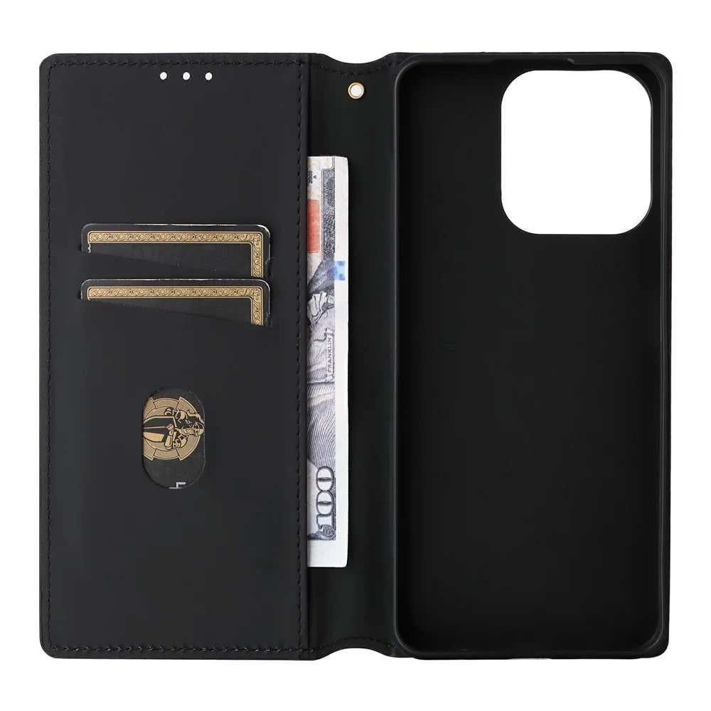 Leather Case for Realme Note 70T 4G / Note 70 4G / Narzo 80 Lite 4G / Realme C71 4G (India) Wallet Rhombus Imprinted Phone Cover - Silver - 3