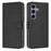 For Samsung Galaxy S25 / Galaxy S24 Leather Case Solid Color Phone Cover with Wallet - Black - 1