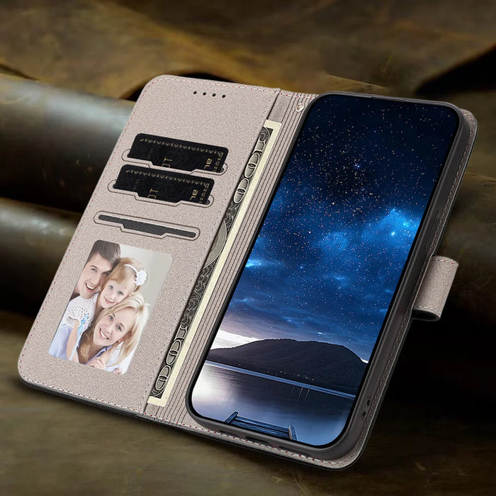 For Samsung Galaxy S25 / Galaxy S24 Leather Case Solid Color Phone Cover with Wallet - Black - 7