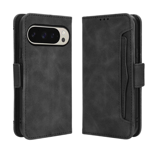 For Google Pixel 10 Pro XL Leather Case Phone Wallet Cover with Multiple Card Slots - Black - 1
