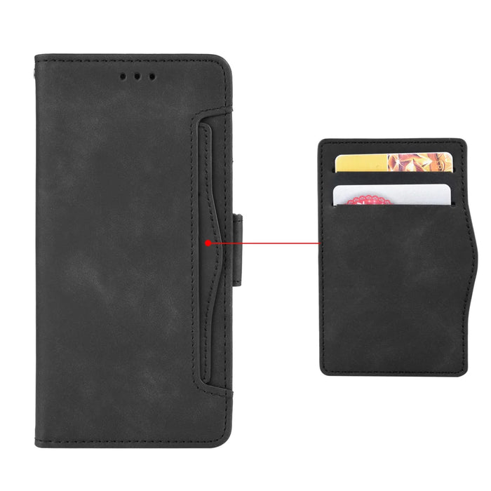 For Oukitel C59 Pro Leather Case Phone Wallet Cover with Multiple Card Slots - Black - 2