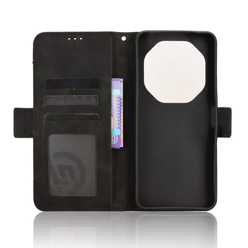 For Umidigi G100 5G / Umidigi G100 Pro 4G Leather Case Phone Wallet Cover with Multiple Card Slots - Black - 5