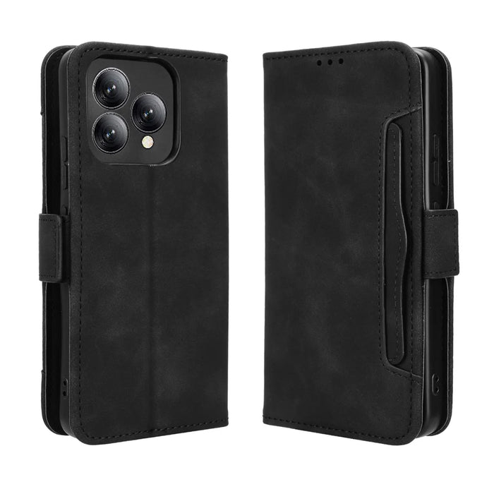 For Cubot A40 Leather Case Phone Wallet Cover with Multiple Card Slots - Black - 1