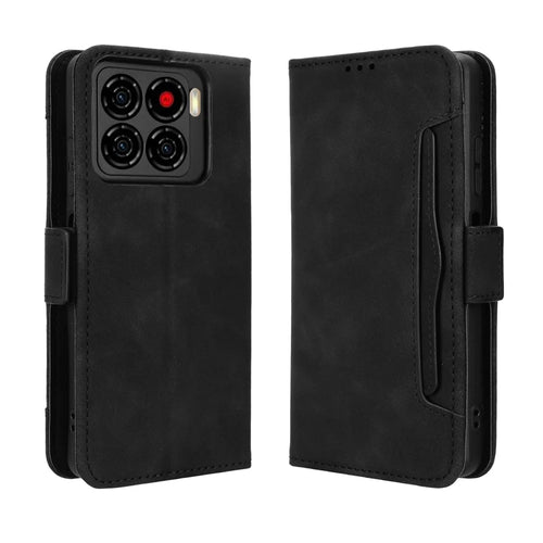 For ZTE Blade A56 Leather Case Phone Wallet Cover with Multiple Card Slots - Black - 1
