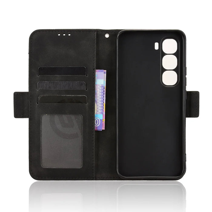 For Infinix Hot 60 Pro 4G Leather Case Phone Wallet Cover with Multiple Card Slots - Black - 5