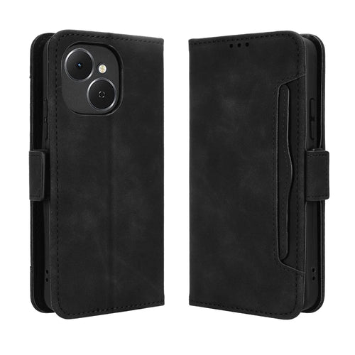 For TECNO Spark 40C Leather Case Phone Wallet Cover with Multiple Card Slots - Black - 1
