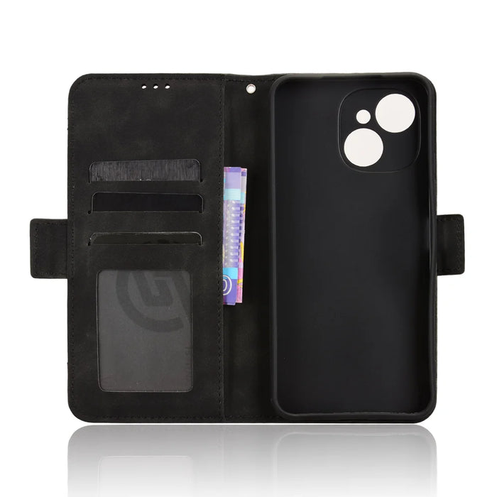 For TECNO Spark 40C Leather Case Phone Wallet Cover with Multiple Card Slots - Black - 5