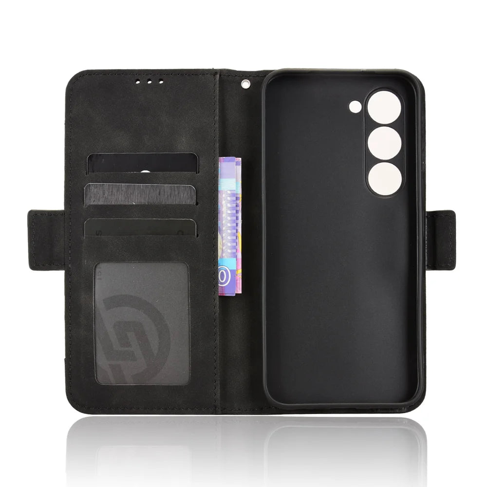 For TECNO Spark 40 Pro 4G Leather Case Phone Wallet Cover with Multiple Card Slots - Black - 5