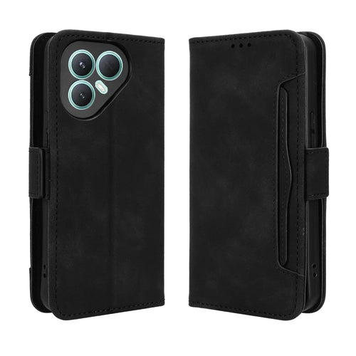 For TECNO Pova 7 Pro 5G Leather Case Phone Wallet Cover with Multiple Card Slots - Black - 1