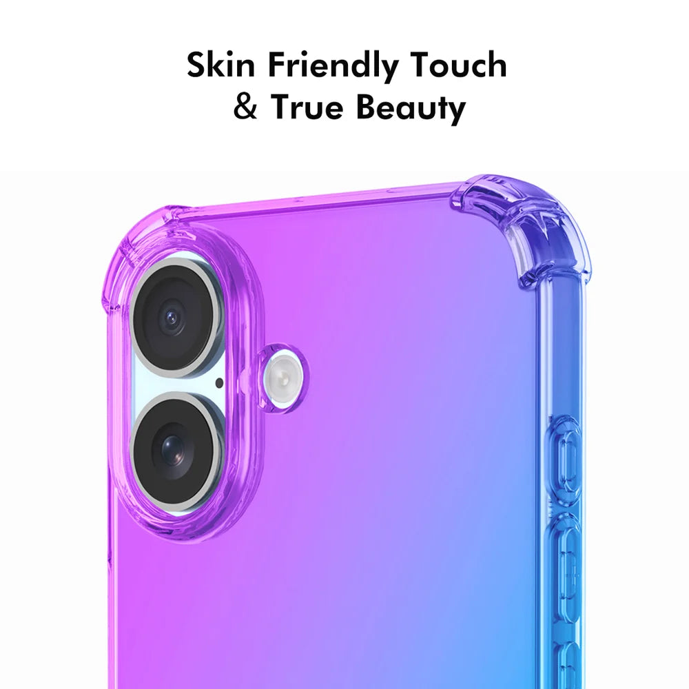 ENKAY For iPhone 16 TPU Case  Thickened Four Corner Drop-proof Phone Back Cover - Purple / Blue - 5