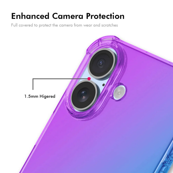 ENKAY For iPhone 16 Plus TPU Case  Thickened Four Corner Drop-proof Phone Back Cover - Purple / Blue - 4