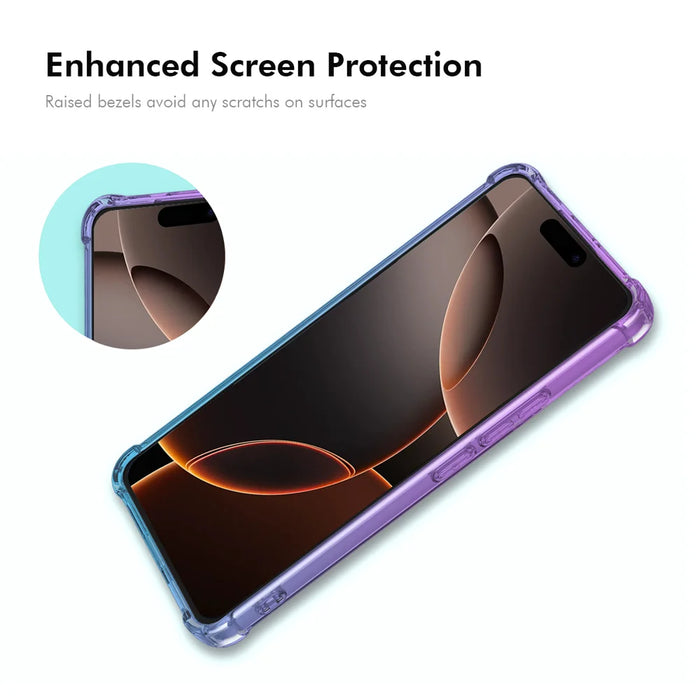 ENKAY For iPhone 16 Pro TPU Case  Thickened Four Corner Drop-proof Phone Back Cover - Purple / Blue - 3