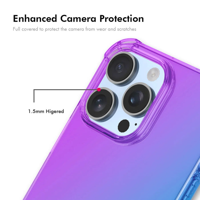 ENKAY For iPhone 16 Pro TPU Case  Thickened Four Corner Drop-proof Phone Back Cover - Purple / Blue - 4