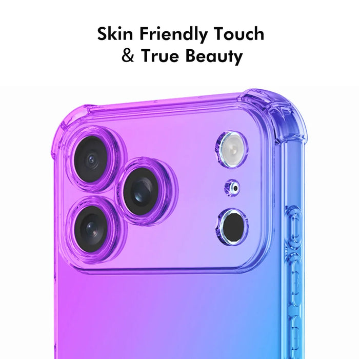 ENKAY For iPhone 17 Pro TPU Case  Thickened Four Corner Drop-proof Phone Back Cover - Purple / Blue - 5
