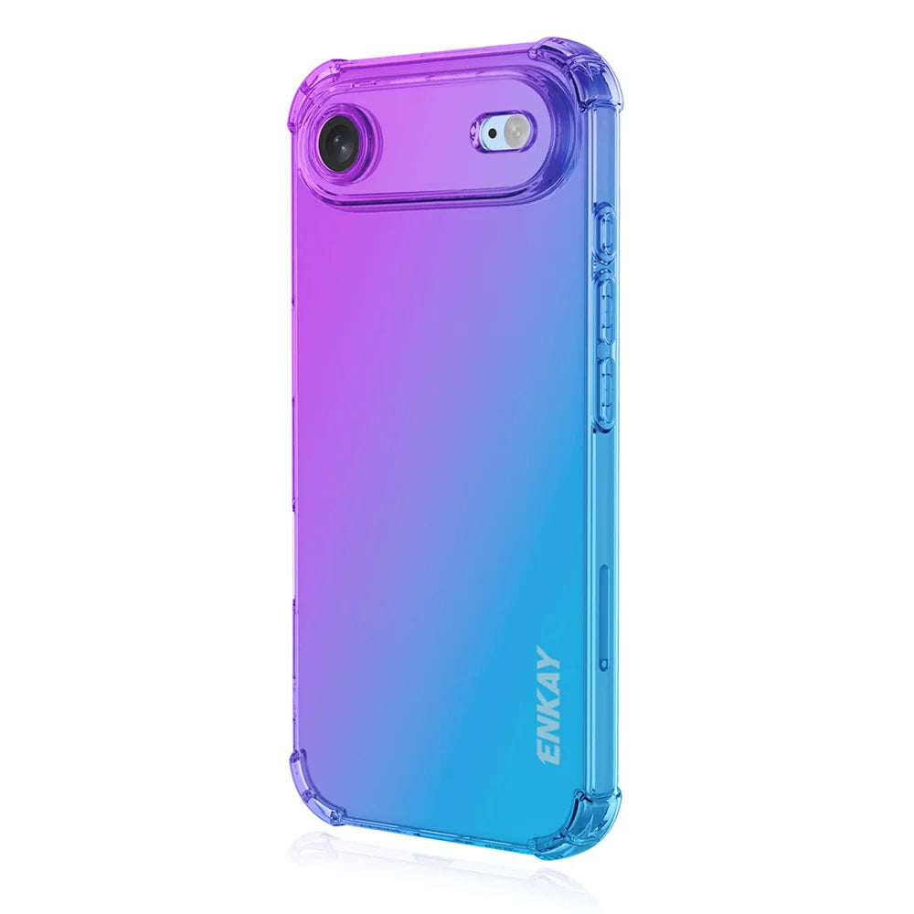 ENKAY For iPhone Air TPU Case  Thickened Four Corner Drop-proof Phone Back Cover - Purple / Blue - 1
