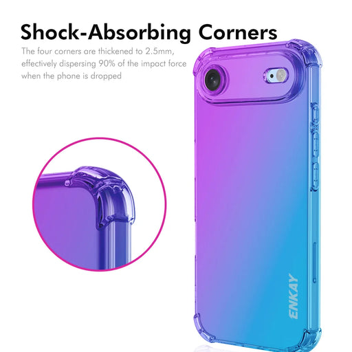ENKAY For iPhone Air TPU Case  Thickened Four Corner Drop-proof Phone Back Cover - Purple / Blue - 2