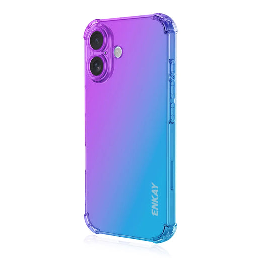 ENKAY For iPhone 17 TPU Case  Thickened Four Corner Drop-proof Phone Back Cover - Purple / Blue - 1