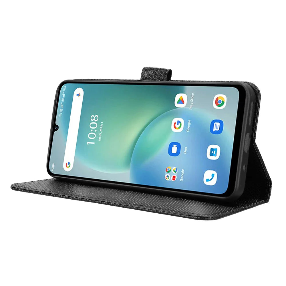 For Umidigi G100x 4G / Umidigi G100x 5G / Umidigi Note 100x 4G / Umidigi Note 100x 5G / Umidigi G9x 4G Leather Wallet Case with Strap Diamond Texture Phone Cover - Black - 7