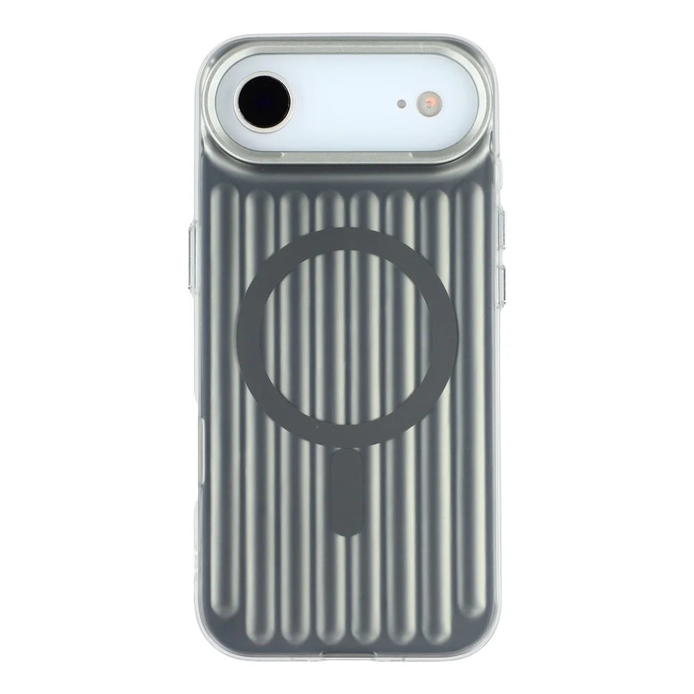 For iPhone Air Case Compatible with MagSafe Luggage Texture IMD TPU Phone Back Cover - Grey - 3