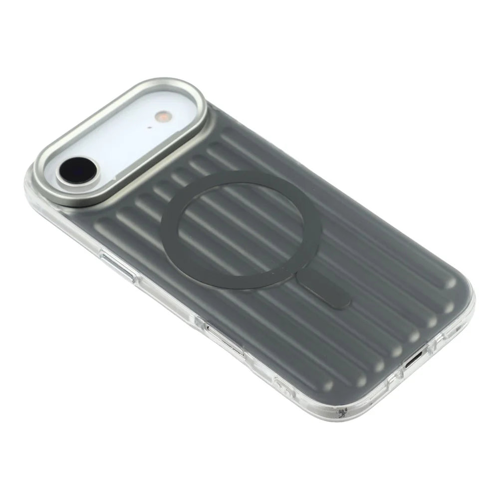 For iPhone Air Case Compatible with MagSafe Luggage Texture IMD TPU Phone Back Cover - Grey - 4