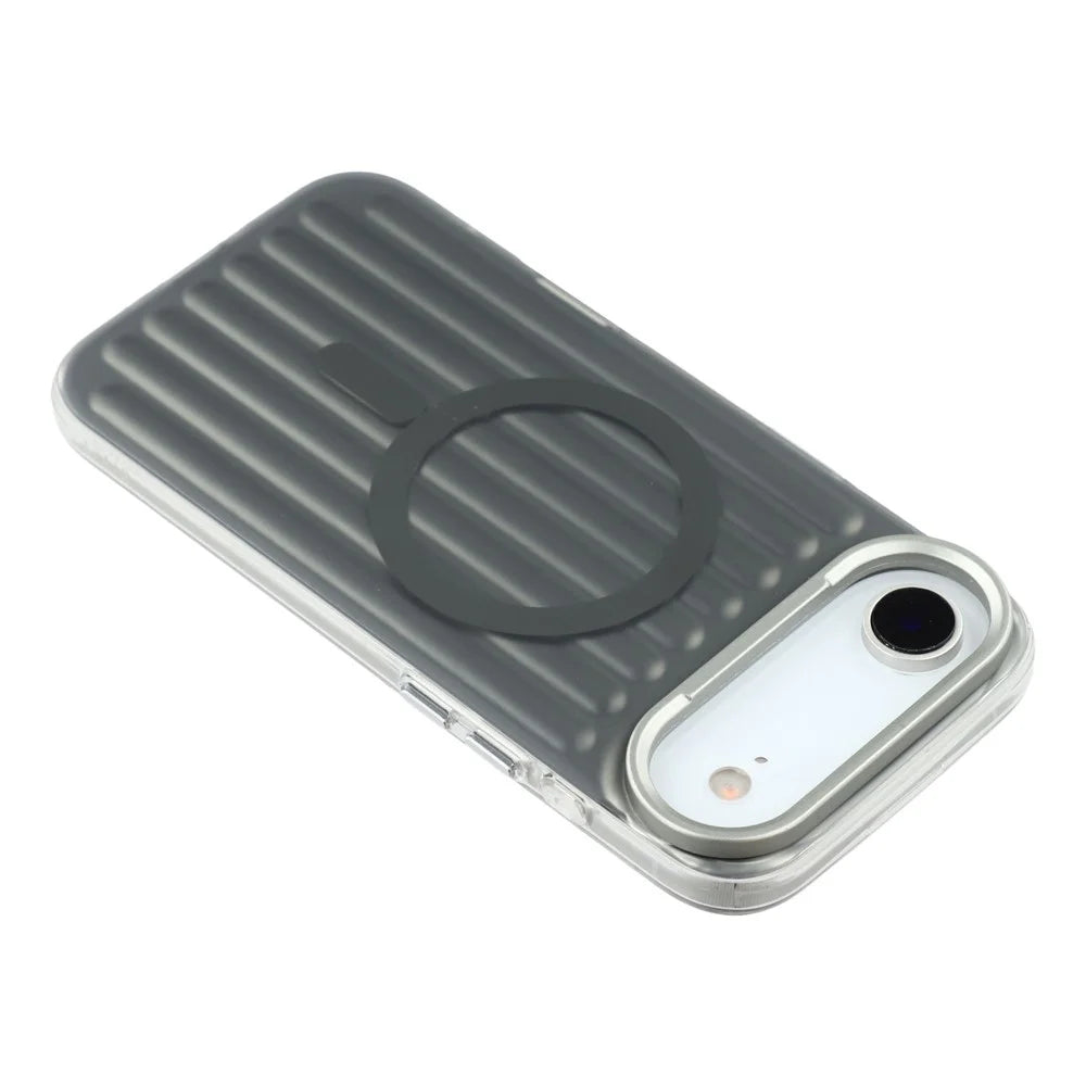 For iPhone Air Case Compatible with MagSafe Luggage Texture IMD TPU Phone Back Cover - Grey - 5