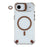 For iPhone Air Magnetic Clear Case Shockproof Hybrid Phone Shell with Camera Lens Frame Kickstand - Brown - 1