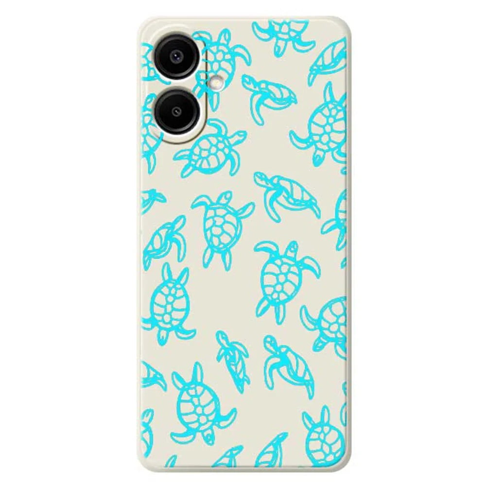 For Samsung Galaxy A08 5G / A08 4G / A07 5G / A07 4G Case Tortoise Pattern Printing Straight Edge TPU Phone Back Cover - Beige - 1