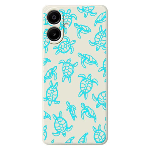 For Samsung Galaxy A08 5G / A08 4G / A07 5G / A07 4G Case Tortoise Pattern Printing Straight Edge TPU Phone Back Cover - Beige - 1