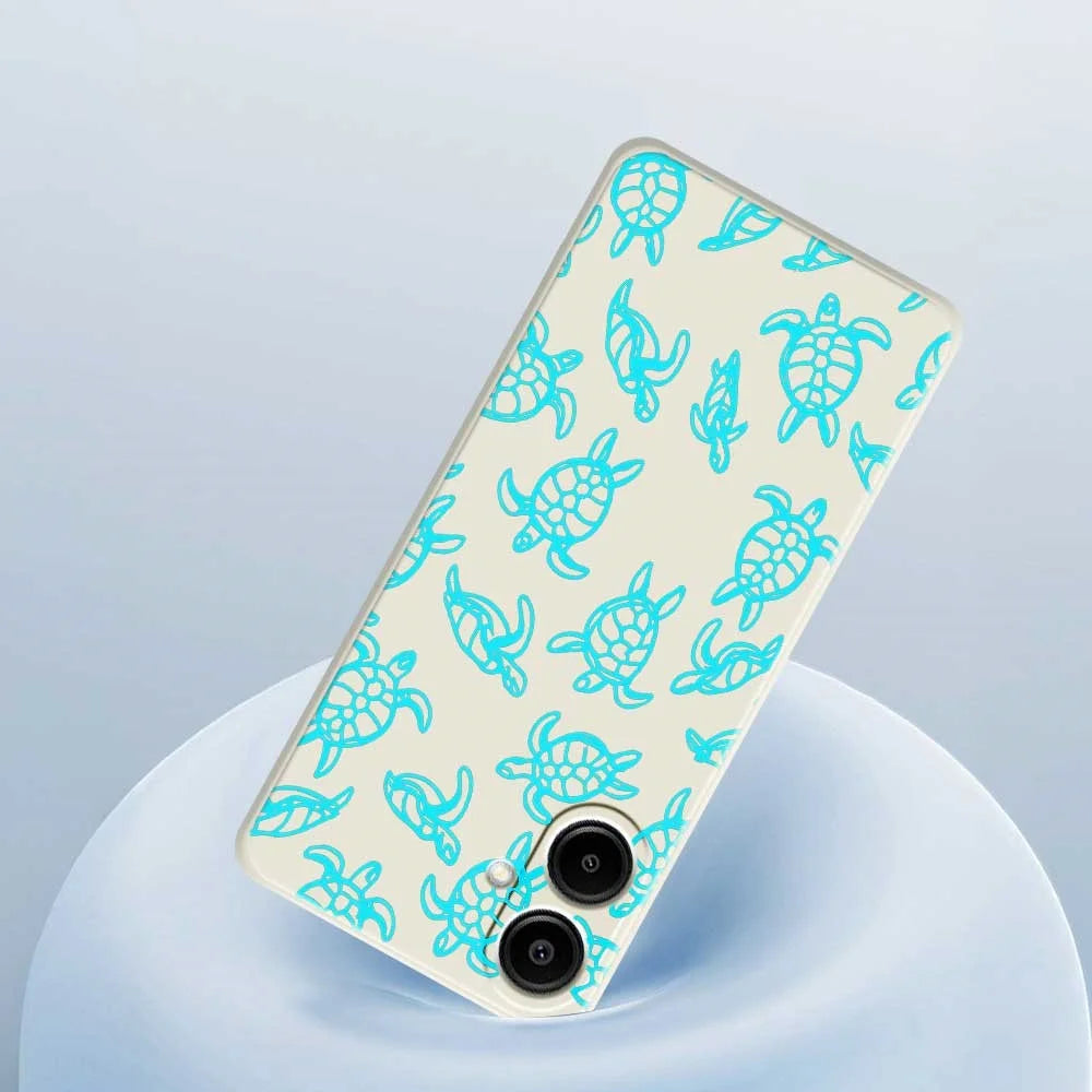 For Samsung Galaxy A08 5G / A08 4G / A07 5G / A07 4G Case Tortoise Pattern Printing Straight Edge TPU Phone Back Cover - Beige - 5