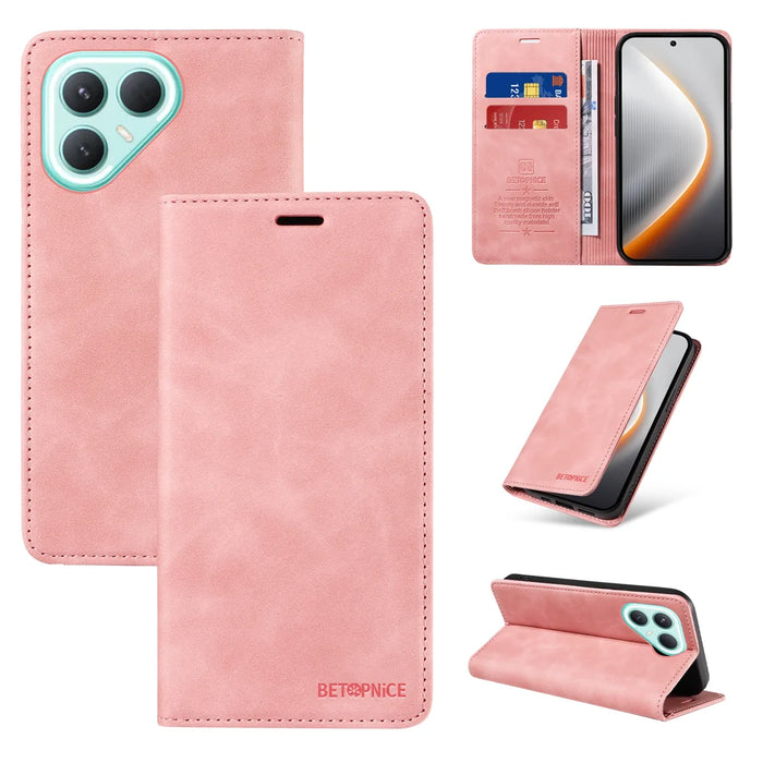 BETOPNICE For TECNO Pova 7 Pro 5G Case  Magnetic Closure RFID Blocking Wallet Stand Leather Phone Cover - Pink - 3