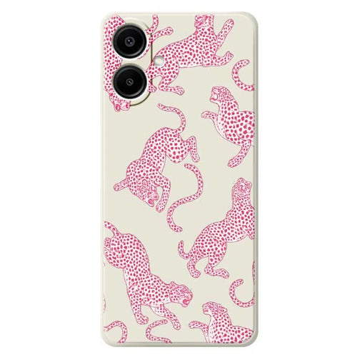 For Samsung Galaxy A08 5G / A08 4G / A07 5G / A07 4G Case Leopards Pattern Printing Straight Edge TPU Phone Back Cover - Beige - 1