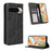 For Google Pixel 10 Pro XL Leather Case Wallet Stand Retro Texture Phone Cover - Black - 1