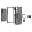 For Samsung Galaxy S25 FE Case Rotatable Ring Kickstand PC + TPU Shockproof Phone Cover - Black - 6