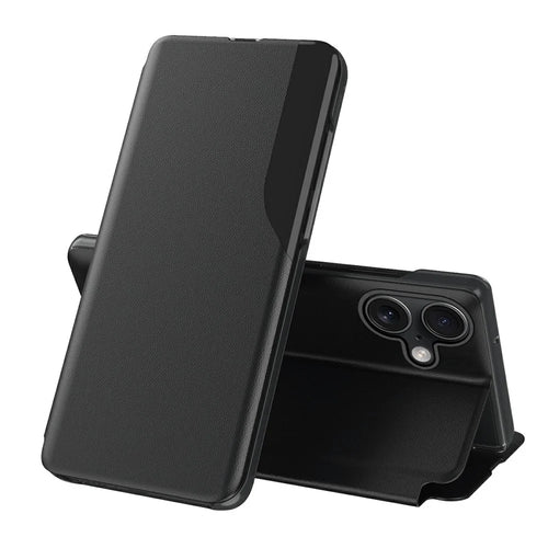 AMORUS For iPhone 17 Case Folio Flip Stand PU Leather Phone Cover - Black - 1