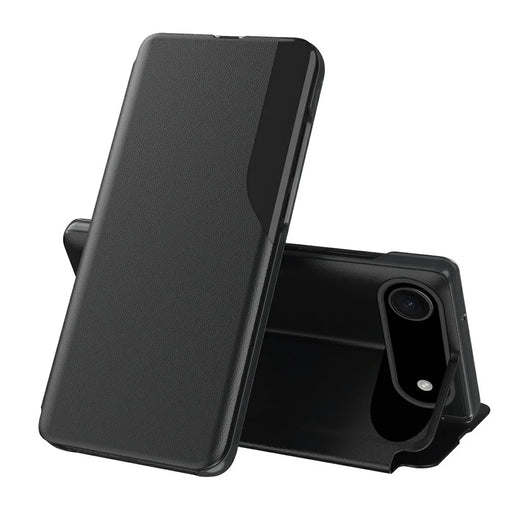 AMORUS For iPhone Air Case Folio Flip Stand PU Leather Phone Cover - Black - 1