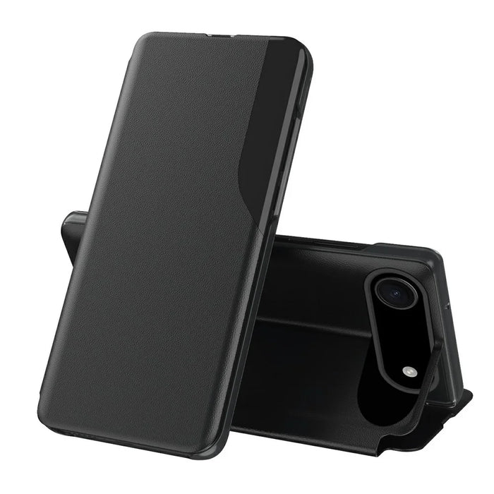AMORUS For iPhone Air Case Folio Flip Stand PU Leather Phone Cover - Black - 1