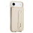 For iPhone Air Case Kickstand Card Slots Leather Coated TPU Cover with Shoulder Strap - Beige - 5