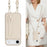 For iPhone Air Case Kickstand Card Slots Leather Coated TPU Cover with Shoulder Strap - Beige - 6