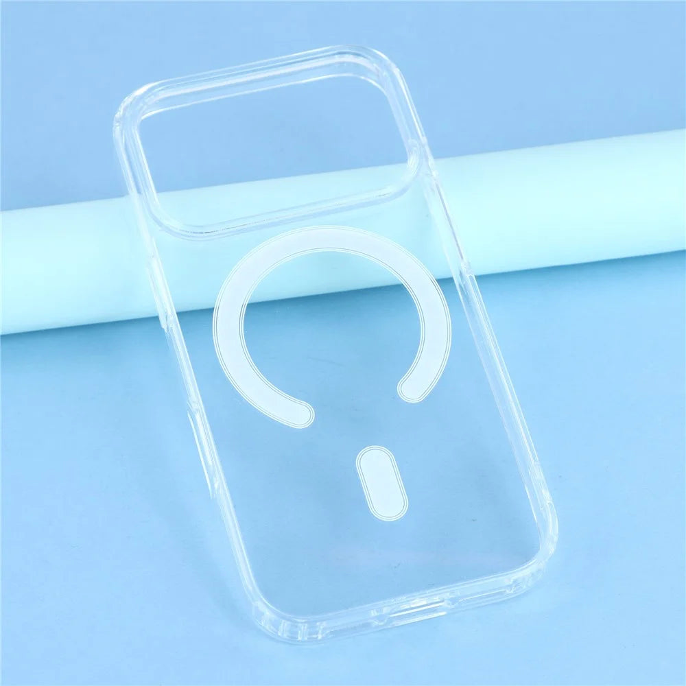 For iPhone 18 Pro Max / 17 Pro Max Magnetic Case Acrylic + TPU Clear Phone Cover - 5