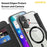 AMORUS For iPhone 17 Case Compatible with MagSafe RFID Blocking Card Holder Leather Phone Cover - Black - 6