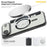 AMORUS For iPhone Air Case Compatible with MagSafe RFID Blocking Card Holder Leather Phone Cover - Black - 7