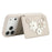 For iPhone 18 Pro Max / 17 Pro Max Case Card Slots Leather Coated TPU Flower Phone Cover with 2 Straps - Beige - 3