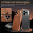 AZNS For iPhone 18 Pro Max / 17 Pro Max Case Electroplating Crocodile Texture PU + TPU Phone Cover - Brown - 3